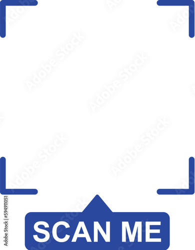 QR code scan icon. Scan me frame. QR code scan for smartphone. QR code for mobile app, payment and identification. Vector illustration.