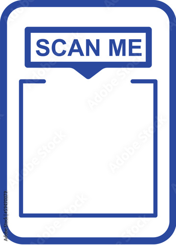QR code scan icon. Scan me frame. QR code scan for smartphone. QR code for mobile app, payment and identification. Vector illustration.