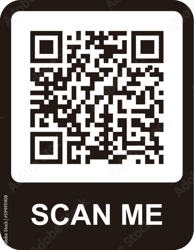 QR code scan icon. Scan me frame. QR code scan for smartphone. QR code for mobile app, payment and identification. Vector illustration.