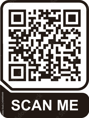 QR code scan icon. Scan me frame. QR code scan for smartphone. QR code for mobile app, payment and identification. Vector illustration.