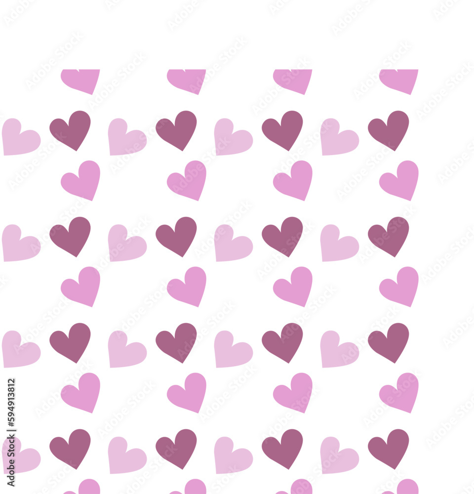 Web Seamless romantic pattern with red and pink hearts