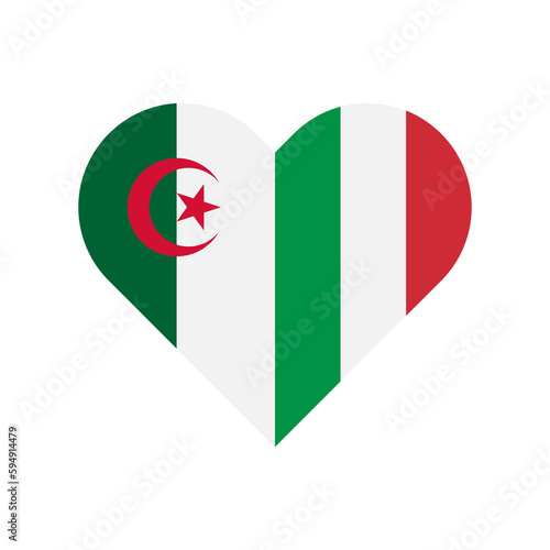 unity concept. heart shape icon of algeria and italy flags. vector illustration isolated on white background Free Download unity concept. heart shape icon of algeria and italy flags. vector illustration isolated on white background - GFXLoad