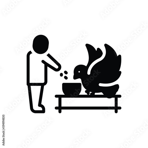 Black solid icon for feeding 