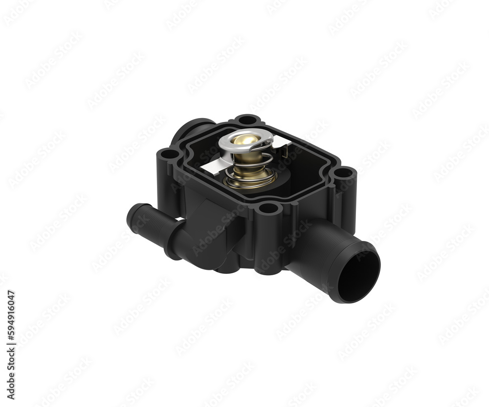 Car thermostat body with spring valve. Spring thermostat valve ...