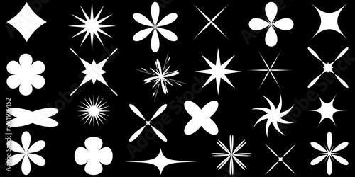 Shape set y2k style for banner. Shape set y2k style for decoaration.Trendy 90s.Shape set y2k style for poster. Trendy geometric forms.Simple shapes.Y2k aesthetic.