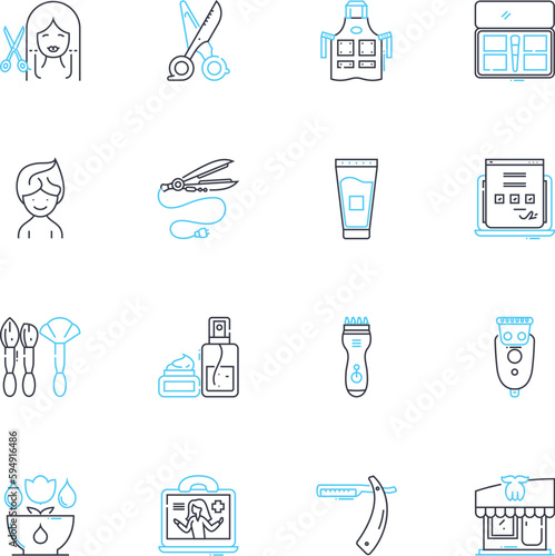 Pure bliss linear icons set. Serenity, Tranquility, Euphoria, Utopia, Perfection, Nirvana, Ecstasy line vector and concept signs. Harmony,Rapture,Delight outline illustrations