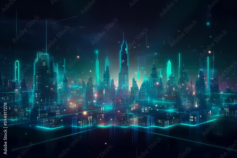 Experience the future of networking with Metaverse City Data clipart. This cyber-inspired design blends technology, futuristic aesthetics, and network-themed elements.