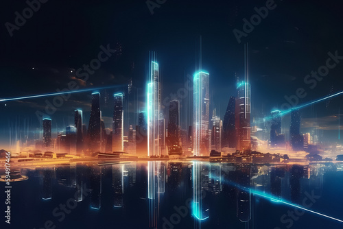 Experience the future of networking with Metaverse City Data clipart. This cyber-inspired design blends technology  futuristic aesthetics  and network-themed elements.
