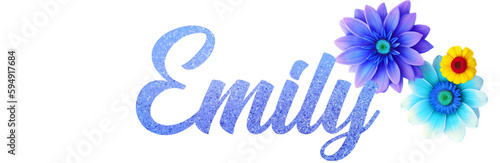 Emily - light violet - glitter with flowers - ideal for website, email, presentation, greeting, placard, banner, postcard, card, logo, print, slide, tag, book