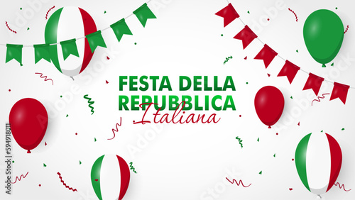 Festa Della Repubblica Italiana, 2 Giungno, Italy republic day 2 June, Italy national flag. Vector Celebration background