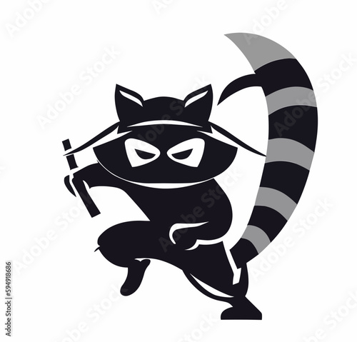 Ninja Racoon Vector Art