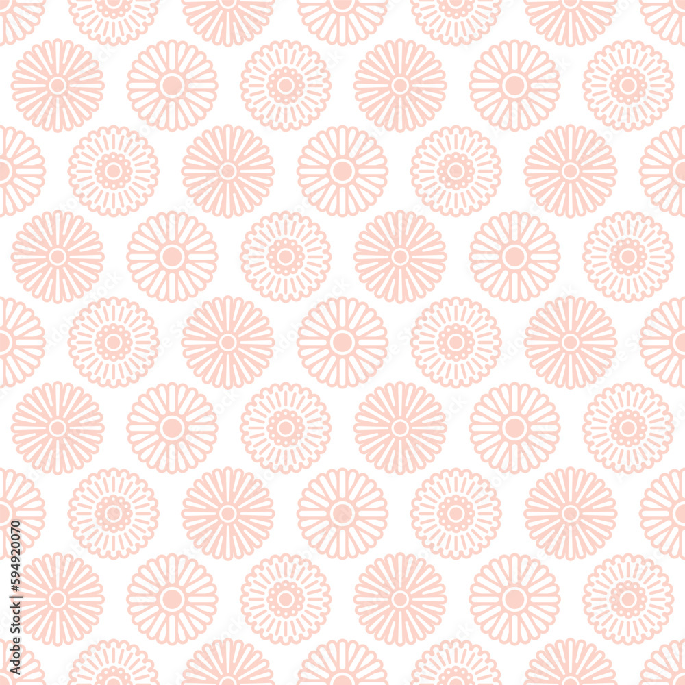 Fototapeta premium Dainty Pastel Pink Flower Seamless Vector Repeat Pattern
