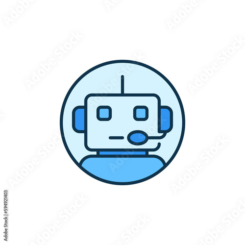 Circle with Robot Chatbot vector concept colored icon
