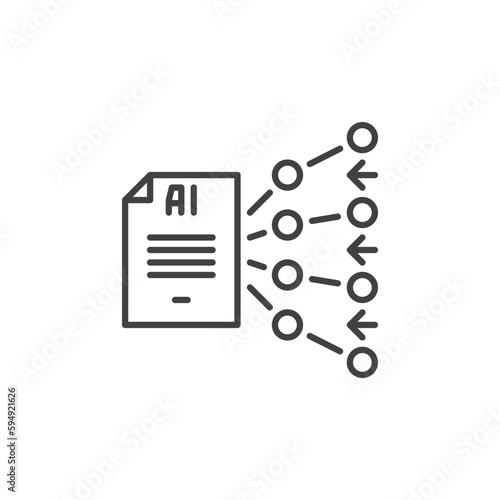 AI Text Writing vector Artificial Intelligence Generator concept line icon