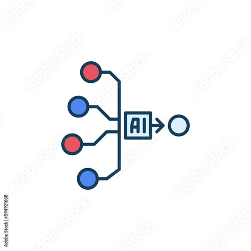 Artificial Intelligence AI Generation vector concept colored icon © tentacula