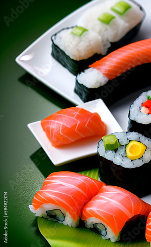 high glossy photorealism image from sushi