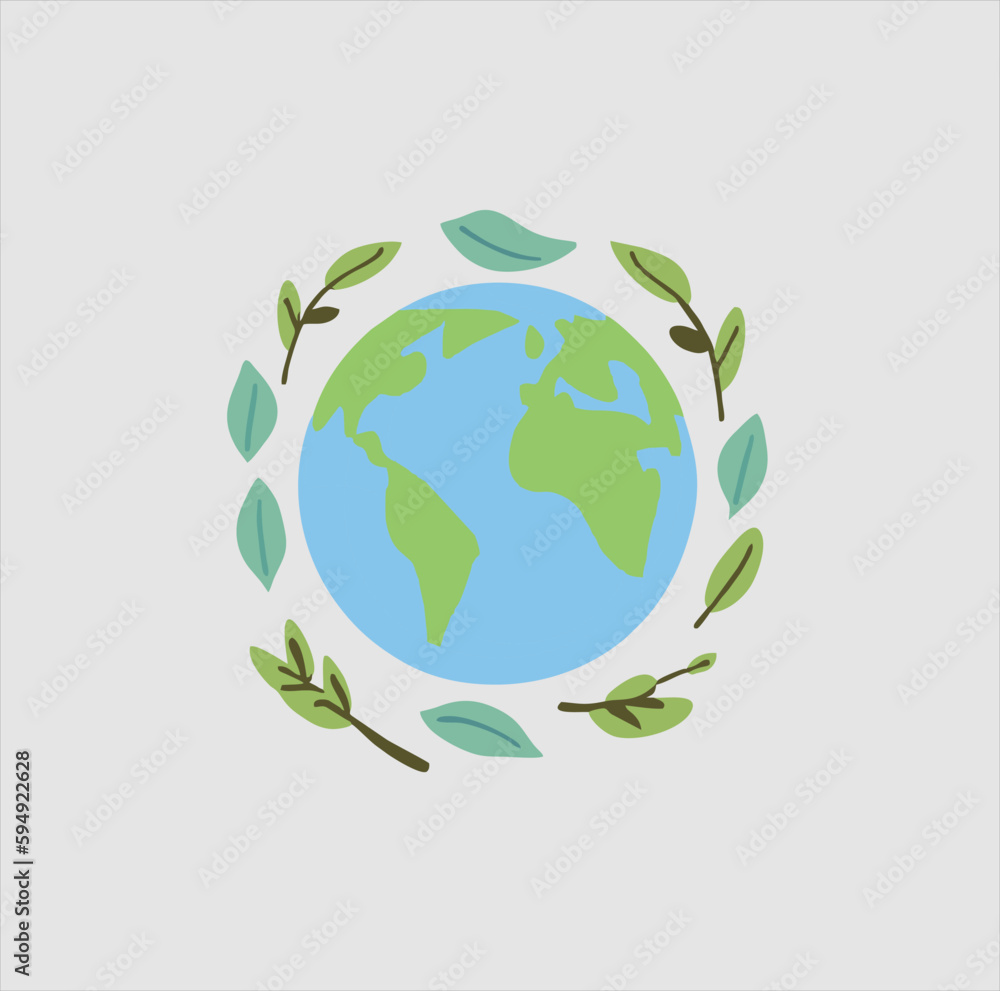 earth day icon design isolated on gray background earth day icon design isolated on gray background