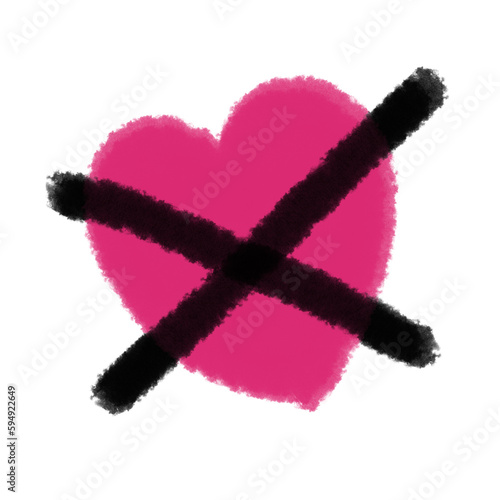 Broken heart background, Pink heart, Valentine heart simbol, Watercolor heart.