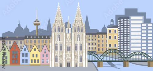 Set of Cologne landmarks © laraslk