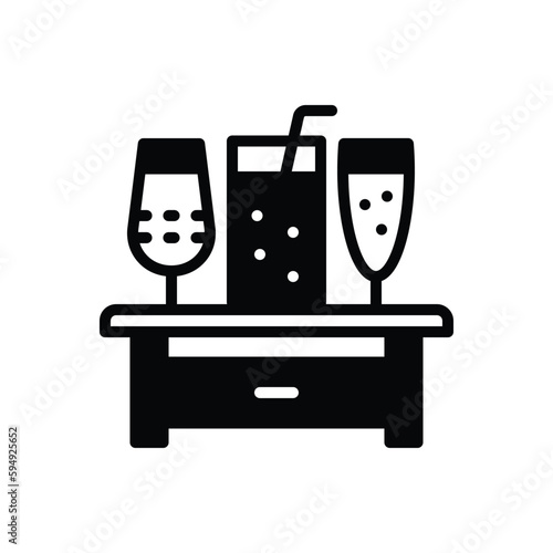 Black solid icon for drinks 