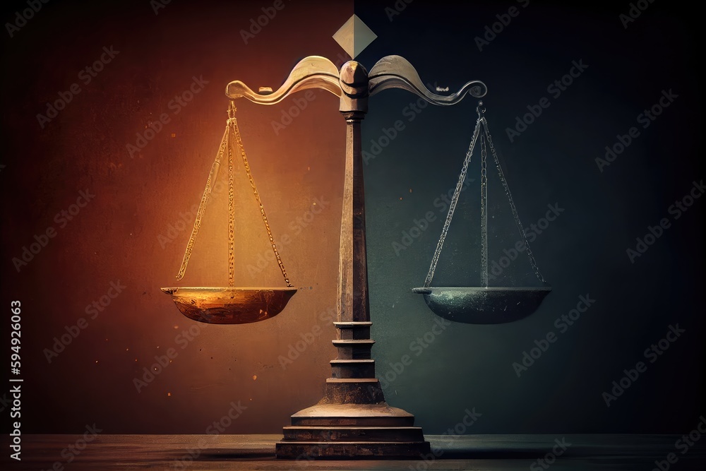 scales of justice, with one side tilting toward guilty verdict and the other toward not guilty