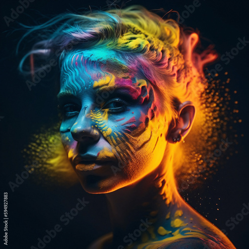Colorful Joy  A Vibrant Collection of People Celebrating Life in Rainbow Hues  Enhanced by Generative AI Art  Including Children and Pets  Generative AI  Generativ  KI