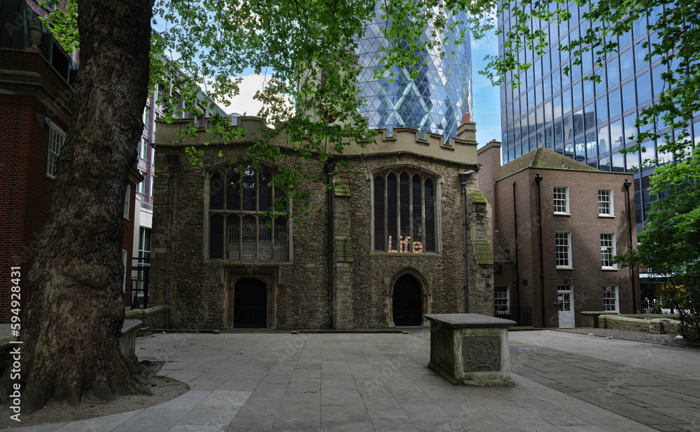 London - 05 21 2022: St Helen's Church, Bishopsgate