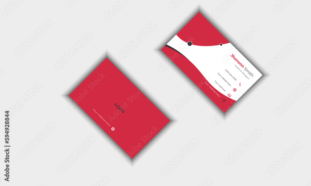 red card with modern design business card red card with modern design business card