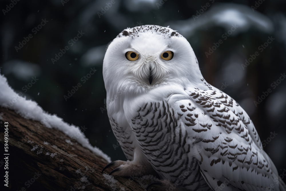 Fototapeta premium Polar owl - Generative AI