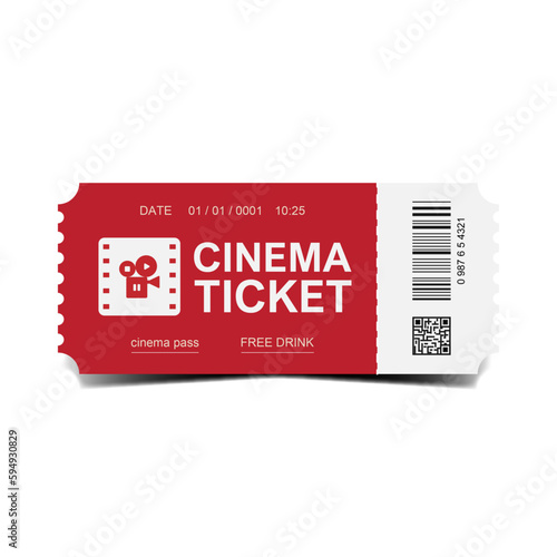 Red ticket to the movie theater