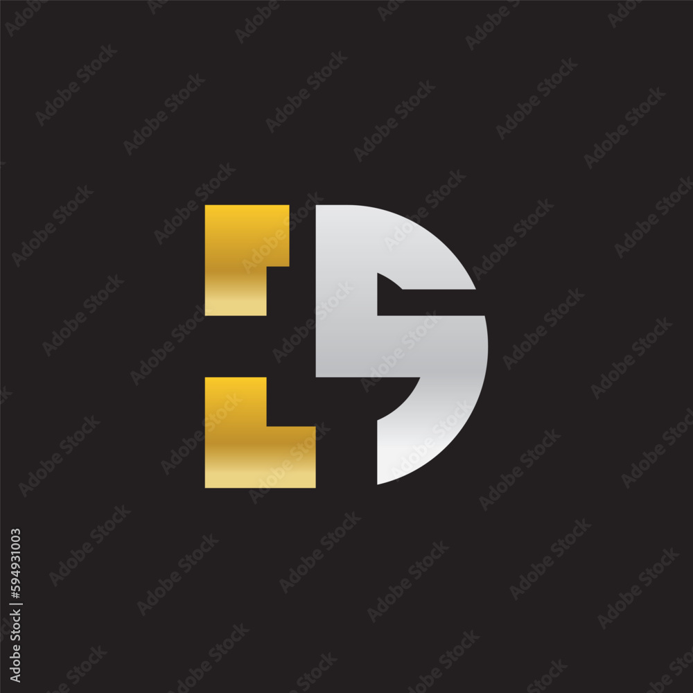 Obraz premium Alphabet letters monogram logo DS,SD,S and D, elegant and Professional letter icon design on black background.