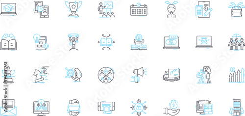 Brand new linear icons set. Fresh, Innovative, ??Out of the box??, Modern, Revolutionary, Novel, Cutting-edge line vector and concept signs. Contemporary,Groundbreaking,Futuristic outline