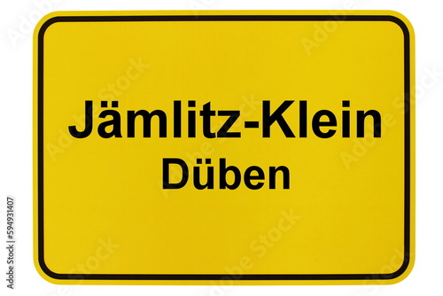 Illustration eines Ortsschildes der Gemeinde Jämlitz-Klein Düben in Brandenburg