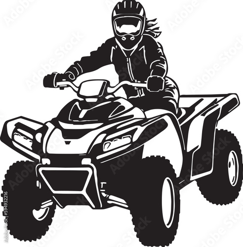 Woman on a quad bike vector illustration,SVG