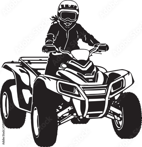 Woman on a quad bike vector illustration,SVG