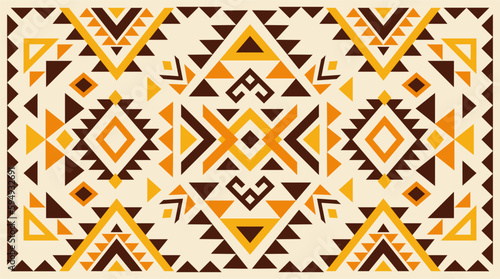 Aztec ornament tribal ethnic design. Navajo decoration symbol, boho geometric template, rug. Ethnic motif. 