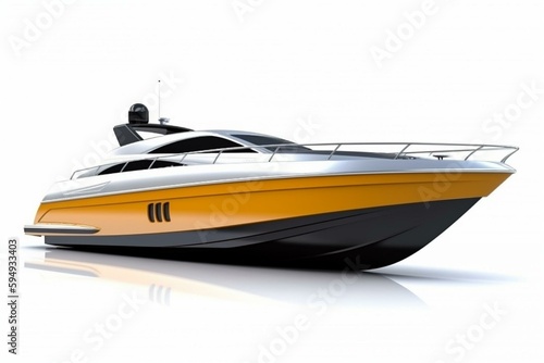Canvas Print Speed boat, vessel, yacht isolated on white background