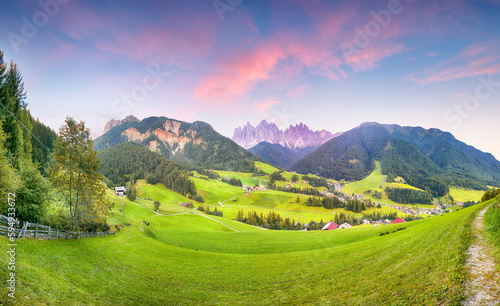 Marvelous scene of magnificent Santa Maddalena village in Dolomites. © pilat666