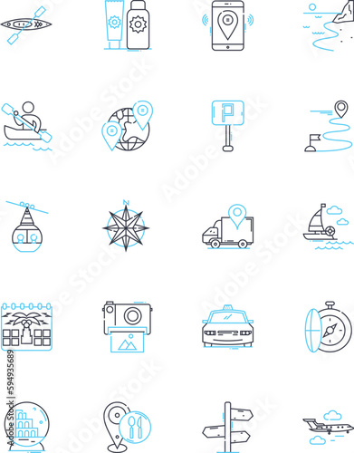 Speed and velocity linear icons set. Accelerate, Momentum, Velocity, Quickness, Dash, Haste, Celerity line vector and concept signs. Swiftness,Alacrity,Expedite outline illustrations