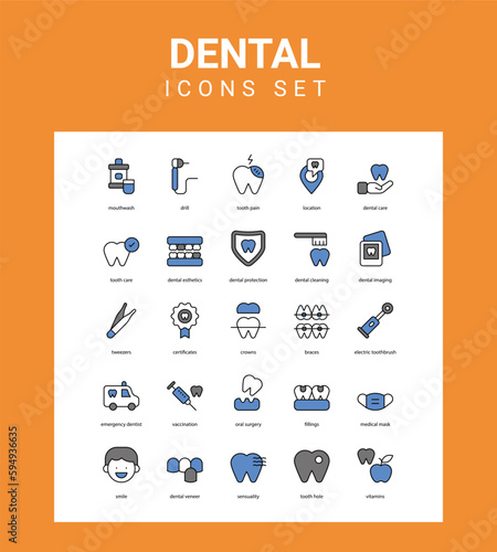 Dental related icon set