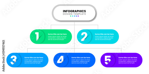 Infographic template. 5 banners linked to the title