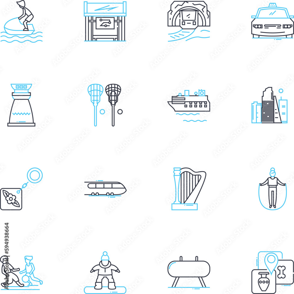 Al fresco recreation linear icons set. Picnic, Grilling, Hiking, Cycling, Camping, Swimming, Boating line vector and concept signs. Fishing,Playing,Running outline illustrations Al fresco recreation linear icons set. Picnic, Grilling, Hiking, Cycling, Camping, Swimming, Boating line vector and concept signs. Fishing,Playing,Running outline illustrations