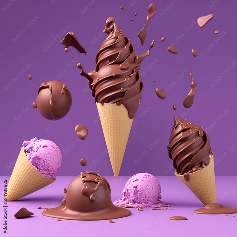 generated with IA: Chocolate day, chocolate ice cream.