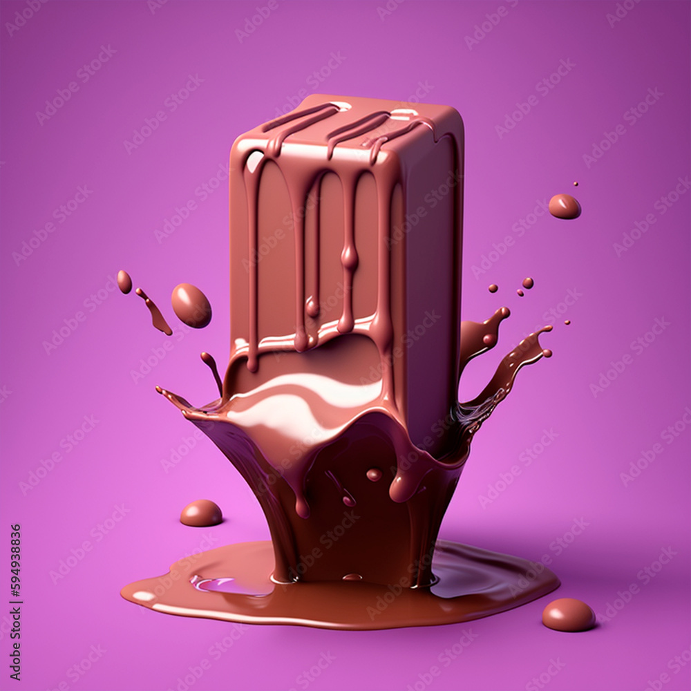 AI-generated: melting chocolate bar