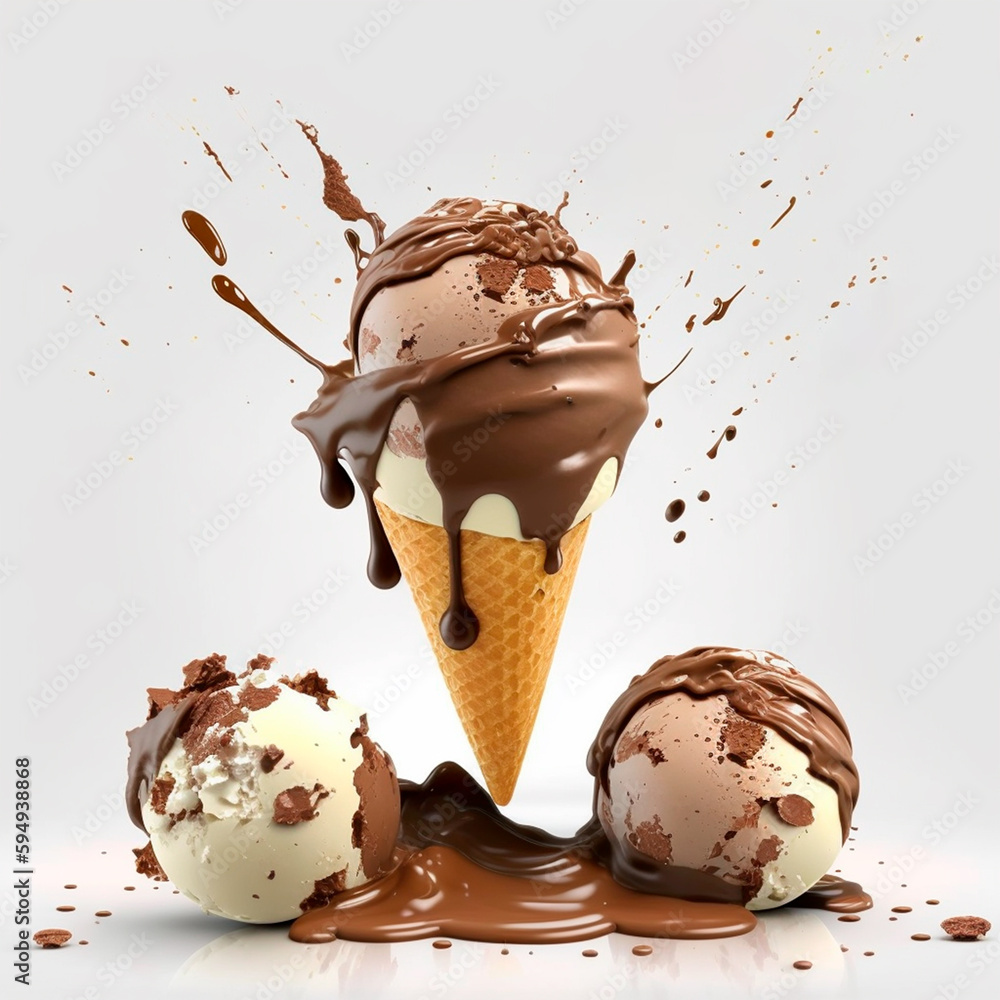 generated with IA: Chocolate day, chocolate ice cream.