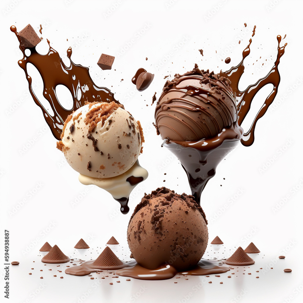 generated with AI: scoop of creamy chocolate ice cream