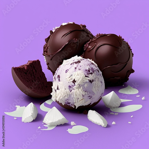 Obraz na płótnie chocolate chocolates with a purple background w salonie