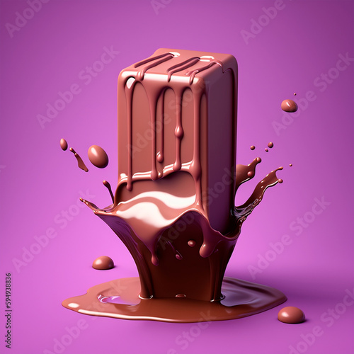 Obraz na płótnie AI-generated: melting chocolate bar w salonie