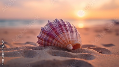 Seashell beach sunset