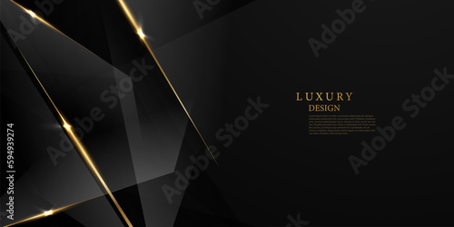 Abstract modern design black background with luxury golden elements vector illustration.